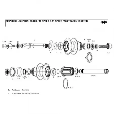 ZIPP Track 디스크 188 Hext 볼트 3137780499