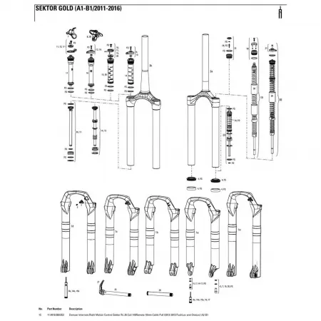락샥 Sektor RL 26in 140 mm PushLoc 스프링 내부 부품 3137782097