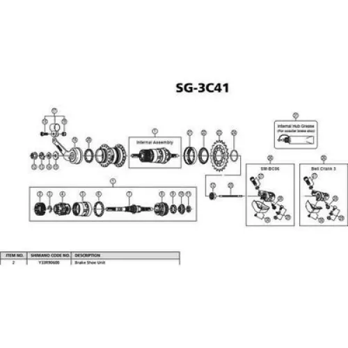 시마노 Nexus SG-3C40 림 브레이크 패드 3137974712