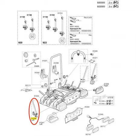 툴레 Euroway G2 921 레프트 스트랩 3143234652