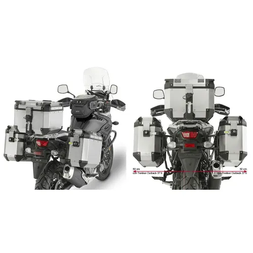 기비 Trekker Outback Monokey Cam Suzuki DL 650 V-Strom 사이드 케이스 장착 4137999867