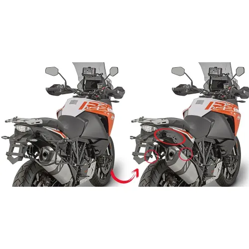 기비 Monokey/Retro Fit Rapid Release KTM 1050/1090/1190 Adventure&1190 Adventure R&1290 Super Adventure/T/R/S 사이드 케이스 장착 4137999909