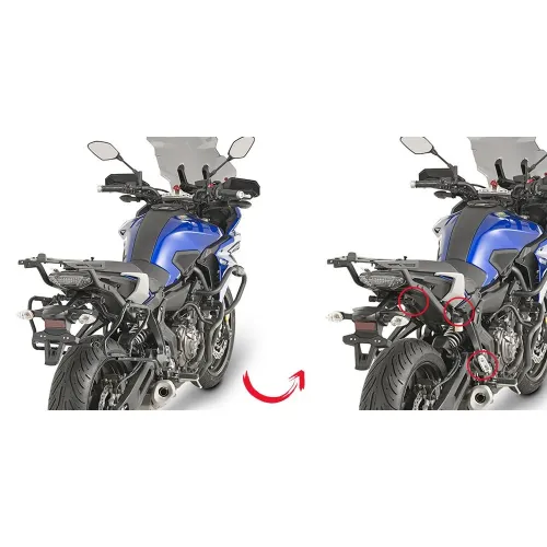 기비 V35/V37 Monokey Rapid Release Yamaha MT-07 Tracer/Tracer 700 사이드 케이스 장착 4137999933