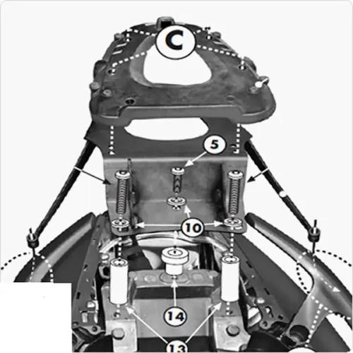 기비 Monolock Yamaha T-Max 500/530 탑 케이스 후면 피팅 4137999972