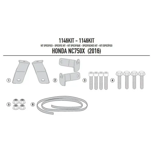 기비 PLX1146/PL1146/PL1146CAM/TST1146 Honda NC750 S/X 피팅 키트 4138007928