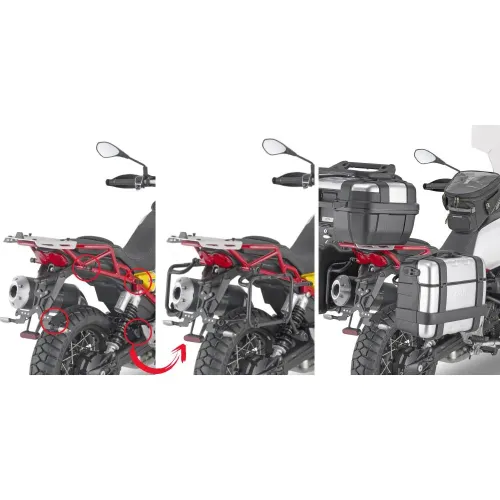 기비 Monokey Moto Guzzi V85TT 19-20 사이드 케이스 장착 4138411857