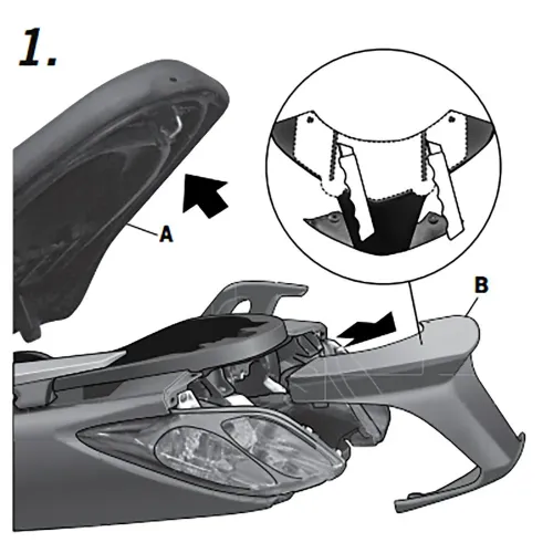 샤드 Yamaha Xmax 125/250 10/13 탑 케이스 후면 피팅 4140366689