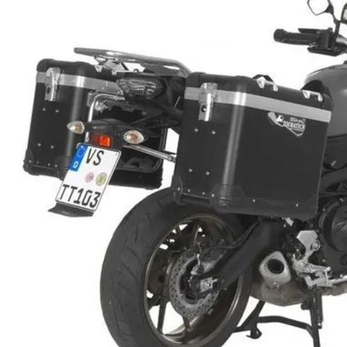투라텍 ZEGA Pro And-Black 38/38L Steel Black Rack Yamaha MT-09 Tracer 2015-2017 사이드 케이스 세트 4141190415