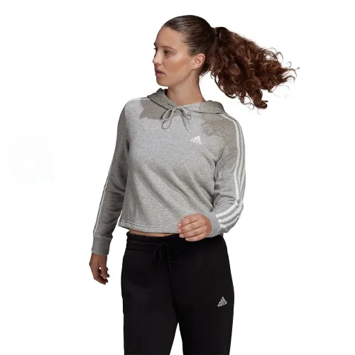 아디다스 Essentials 3 Stripes Cropped 후드티 6137926471