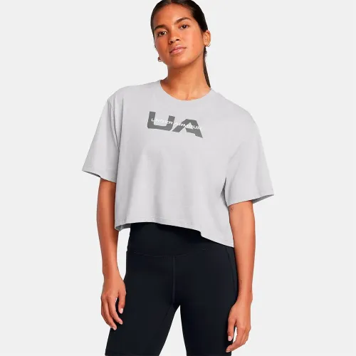 언더아머 Boxy Crop Branded 반팔 티셔츠 6141020686