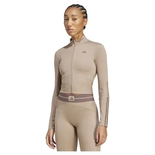 아디다스 Hyperglam Rib Zip Thru Cover Up 풀지퍼 스웨트셔츠 6142157102