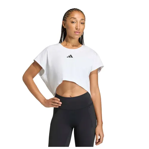 아디다스 Power Workout Cropped Boxy 3 Stripes 반팔 티셔츠 6142667041