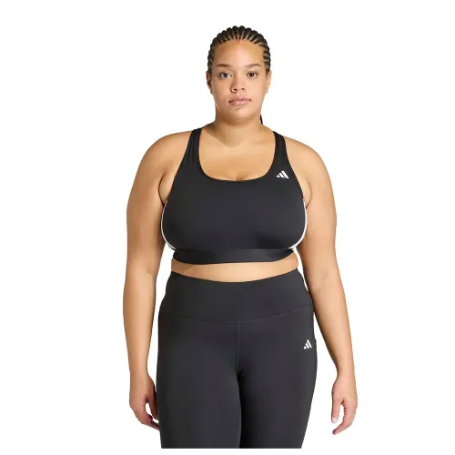 아디다스 Optime Essentials 3 Stripes Plus 미디엄 임팩트 스포츠 브라 6142696234