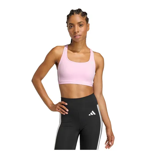 아디다스 Optime Essentials Workout 3 Stripes 미디엄 임팩트 스포츠 브라 6142696296