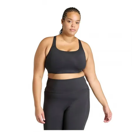 아디다스 Optime Workout 3 Stripes Plus 미디엄 임팩트 스포츠 브라 6142696366