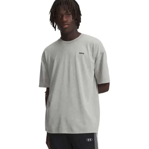 언더아머 헤비웨이트 오버사이즈 로고 워시 반팔 티셔츠 6142830848