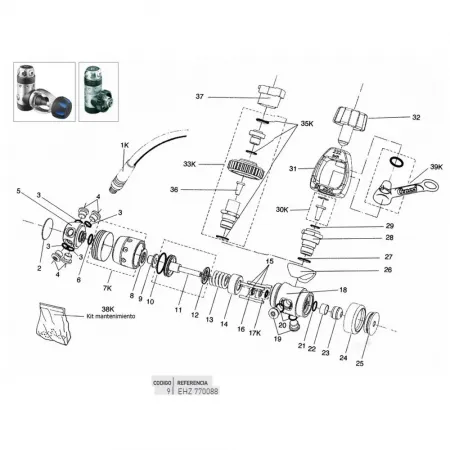 크레시 Air Passage Rotating Turret AC10 나사 7138737314