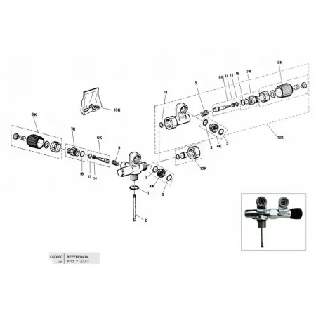 크레시 DIN/INT Valve Adapter With s O링 7138737361