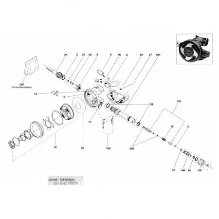 크레시 Airtech Body Valve 2nd Stage O링 7138751518