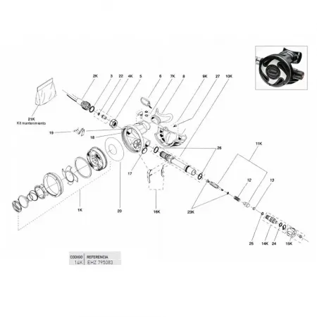 크레시 Airtech Shaft 조정 손잡이 7138751519