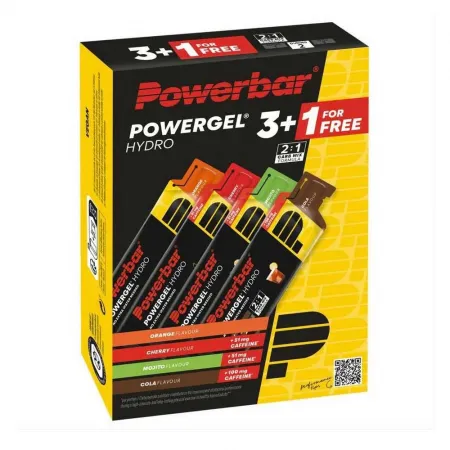 파워바 파워gel 하이드로 10x4 (3+1) 67ml Cola/Orange/Cherry/Mojito 에너지 젤 상자 40 단위 7143499101