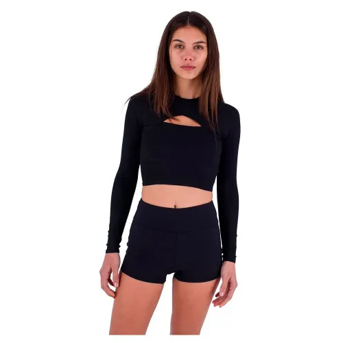 헐리 Max Solid Rib Cropped Cross Yoke 여성 긴팔 래쉬가드 9139596271