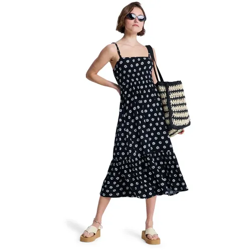 록시 Sunrise Coastline Printed 소매 없는 롱 드레스 9142775116